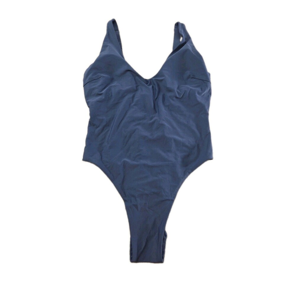 Lululemon Waterside V Skimpy High Leg One-Piece Navy Blue Bathing Suit Swim
